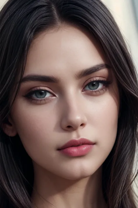 a close up of a woman with long hair and a necklace