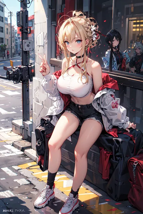 (masterpiece:1.2), best quality,PIXIV,
 cool girl,glorious ,blonde hair, full body, 
street,short shorts, big breast,
<lora:cool girl_20230913102000:0.7:1,1,1,1,1,1,1,1,1,1,1,1,1,1,1,0,0>  <lora:gloriousSpiring:0.8:CHARACTER>