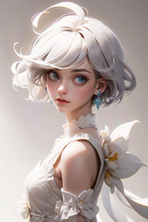 (Masterpiece: 2), (Best Quality: 1.5), High Resolution, Highly Detailed, 3DMM,1 Girl, Solo, Earrings, Jewelry, (Flower:0.5), Perfect Face, Perfect Eyes,short hair, Low Contrast,, full body shoot <lora:3DMM_V10:0.6> <lora:lolitaFashionDress_floral_style3:0....