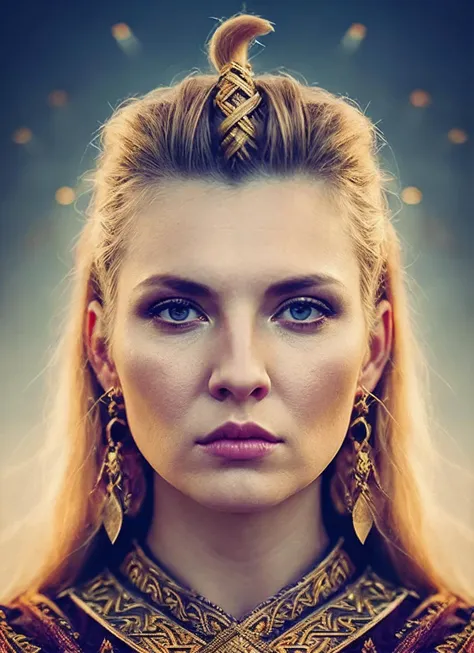 analog style, modelshoot style, A stunning intricate full color portrait of (sks woman:1) as (viking warrior), (barbarian),  epic character composition, by ilya kuvshinov, alessio albi, nina masic, sharp focus, natural lighting, subsurface scattering, f2, ...