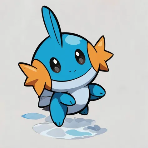 masterpiece, best quality, Mudkip_Pokemon, simple background, white background, chibi <lora:Mudkip_Pokemon:0.8> solo <lora:DarkCabalChibiStyle:1> smile