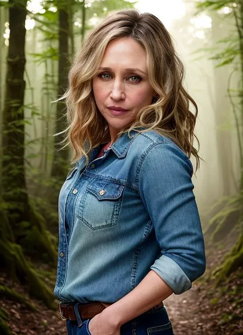 portrait of Vera Farmiga, withdrawn , wearing maternity wear , with medium blonde Half-up, half-down hairstyle , background ramen shop epic (photo, studio lighting, hard light, sony a7, 50 mm, matte skin, pores, colors, hyperdetailed, hyperrealistic), <lyc...