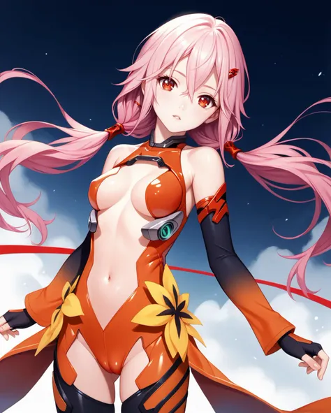 score_9, score_8_up, score_7_up,  score_9, score_8_up, score_7_up, zPDXL3, BREAK
<lora:GuiltyCrown_YuzurihaInoriXL:0.9>, 1girl, parted lips, head tilt, long hair, pink hair, low twintails, hair between eyes, red eyes, hair ornament, hairclip, InoriPlugsuit...