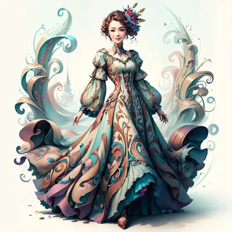 illustration, trending ,
<lora:ArtNouveauAI:.8>, ArtNoveauAI,
woman in dress, smiling