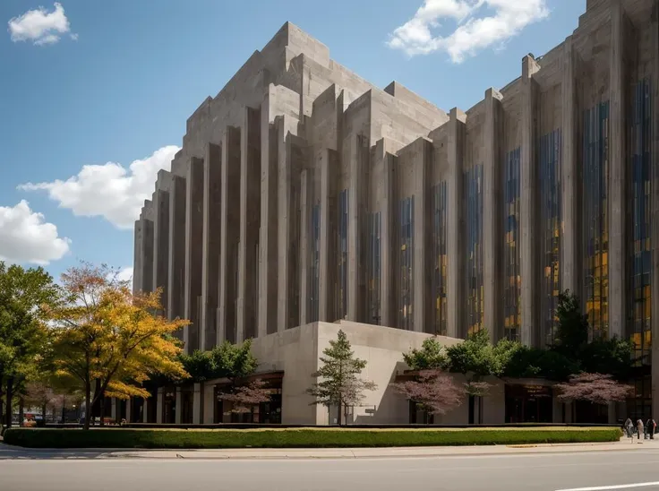 araful looking building with a lot of windows and a lot of trees