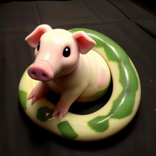 there is a toy pig that is sitting on a rubber ring