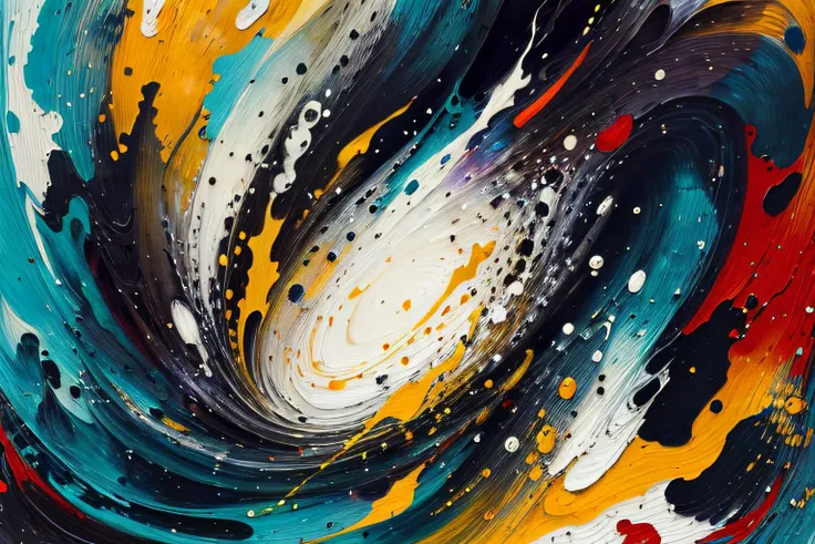 a painting of a swirl of paint with a red