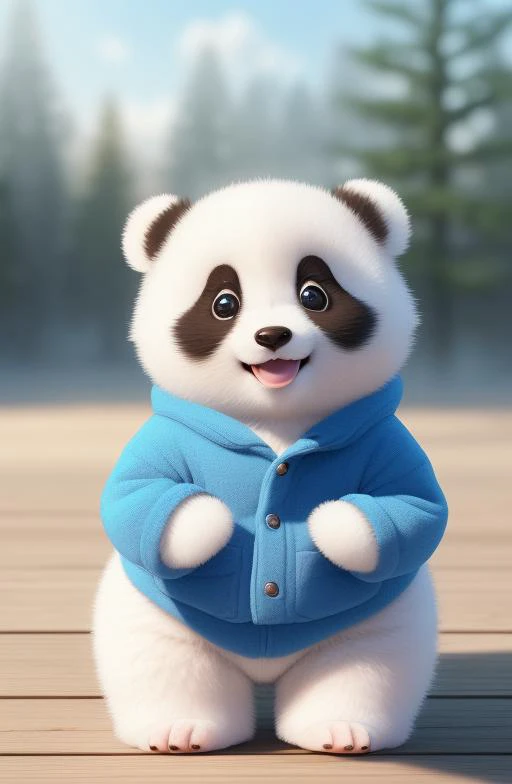 (masterpiece), (best quality), (ultra-detailed), (full body:1.2), super cute, baby, pixar, baby panda in pajamas, big bright eye...