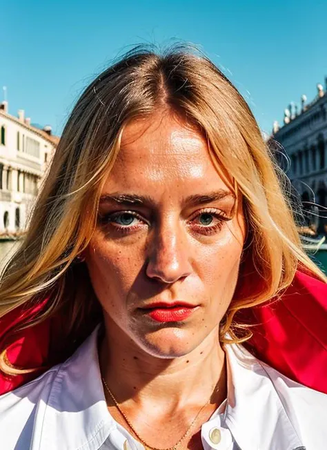 portrait of sks woman in Venice, at the St. Marks Square, by Flora Borsi, style by Flora Borsi, bold, bright colours, ((Flora Borsi)), by Jimmy Nelson, <lora:locon_chloesevigny_v1_from_v1_64_32:1>