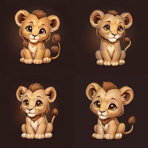 icon of cute lion cub, simple brown background, <lora:sxz-2dicons-v2-sdxl:0.8>