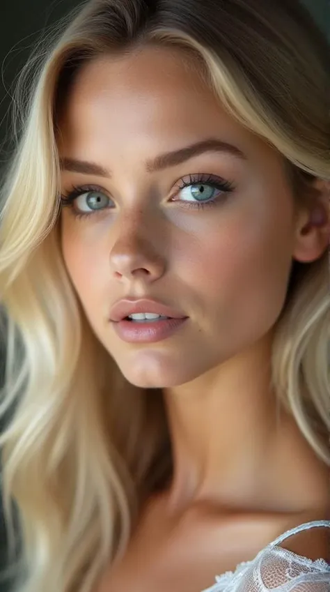 1 girl, absurdly beautiful, woman, young, blonde hair, perfect face, makeup, detailed hair, perfect face, perfect lips, perfect ...