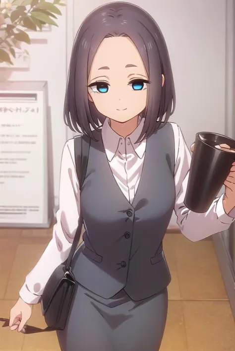 monatsukishiro, <lora:mona tsukishiro s1-lora-nochekaiser:1>,
mona tsukishiro, short hair, blue eyes, brown hair, (forehead:1.2), smile,
BREAK skirt, shirt, long sleeves, white shirt, collared shirt, vest, pencil skirt, office lady,
BREAK indoors, office,
...