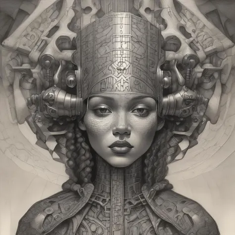 woman Afrofuturism, , Somber, Tessellation, Anvil engine, Symbolist, Charcoal Drawing, Medieval Art, , Skybox / Skydome, Astounding, 16K, Unique,