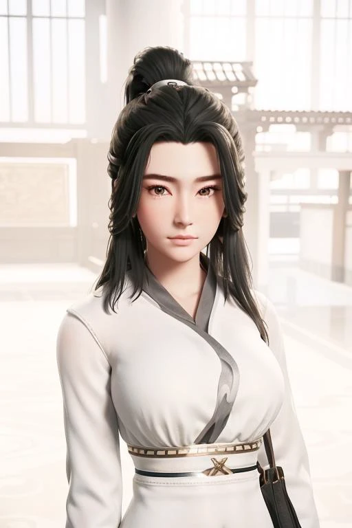 (day),in a Great east asian architecture, indoors,
Standing at attention,
White outfit,White jacket,White scarf,
<lora:Xiao_Meng_Ravages-KK77-V1:0.7>,realistic,
long hair,black hair,
<lora:more_details:0.1>,
1 girl, 20yo,Young female,Beautiful Finger,Beaut...