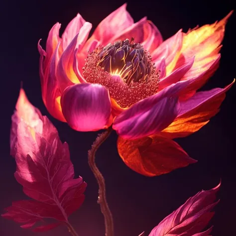 masterpiece , best quality , (transparent pink flower:1.3) , (intricate details:1.2) , ultra details , photorealistic , cinematic , dynamic light , soft gold light , (glow with reflections and refractions lighting:1.2) , diamond reflection effect ,  <lora:...