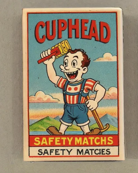 <lora:Wizards_Vintage_Matchbox:1> Vintage safety matches called( Cuphead),