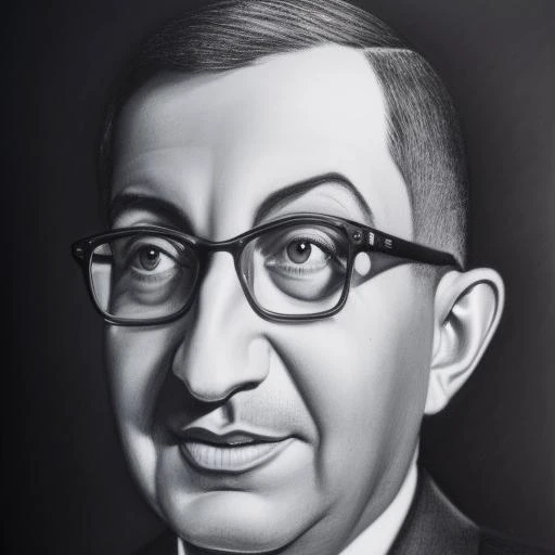 a drawing of a man with glasses and a tie