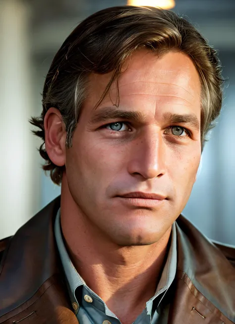 portrait of sksman, suspicious , wearing button-up shirt , with clean-shaven brown Shaggy hair , background jewish temple epic (photo, studio lighting, hard light, sony a7, 50 mm, matte skin, pores, colors, hyperdetailed, hyperrealistic), <lyco:Paul Newman...