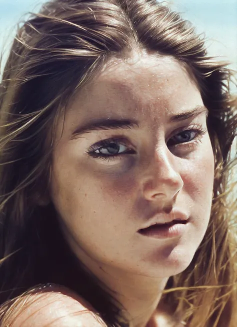 photo of beautiful sks woman, hyper realistic photograph, detailed face,film grain, Kodak portra 800, f1.8, intricate, at the beach, <lora:locon_shailene_v1_from_v1_64_32:1.3>