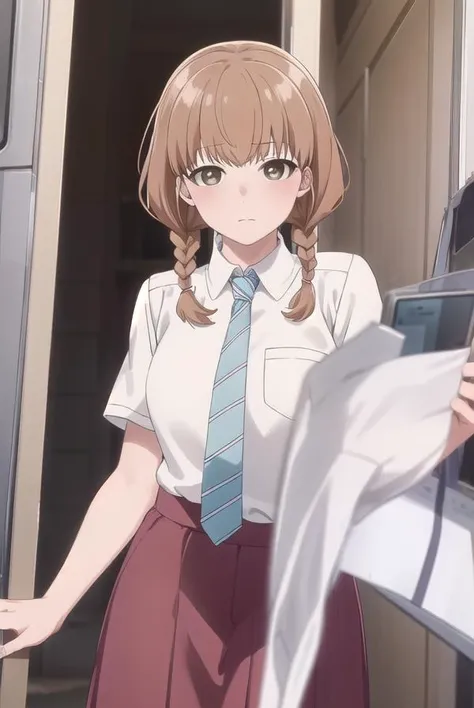 momokosudou, <lora:momoko sudou s1-lora-nochekaiser:1>,
momoko sudou, brown hair, (brown eyes:1.5), braid, twin braids,
BREAK skirt, shirt, school uniform, white shirt, short sleeves, necktie, striped, collared shirt, shirt tucked in, striped necktie,
BREA...