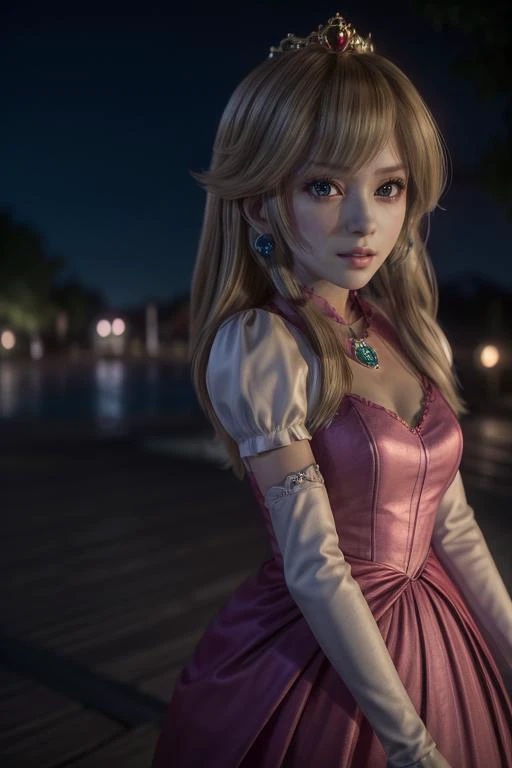 (best quality),(high_quality),4k,8k,RAW photo,(intricate_details),(ultra-detailed),(distinct_image),(a professional photo of female idol),Princess_Peach (wearing pink gown),1girl, blonde hair, seductive expression, sexy eyes, shiny skin, simple background,...