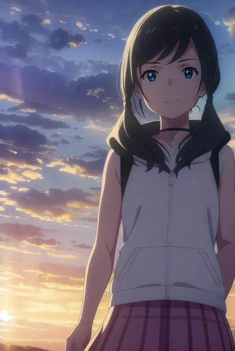 hinaamano, <lora:hina amano movie-lora-nochekaiser:1>,
hina amano, black hair, twintails, blue eyes, smile,
BREAK skirt, jacket, sleeveless, choker, hood, bag, hoodie, white jacket, backpack, hood down, hooded jacket, pink skirt, sleeveless jacket, sleevel...