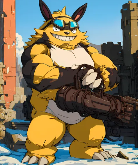 a cartoon picture of a cat with a gun in its hand