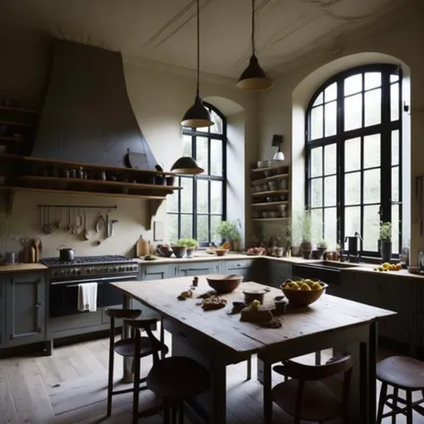 <lyco:Belgian_style_interior_design_Sa_May:1.0>   Belgian interior of  kitchen