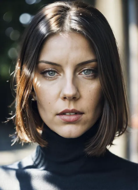 A stunning intricate full color portrait of (sks woman:1), wearing a black turtleneck, epic character composition, by ilya kuvshinov, alessio albi, nina masic, sharp focus, natural lighting, subsurface scattering, f2, 35mm, film grain, <lora:locon_andreapa...