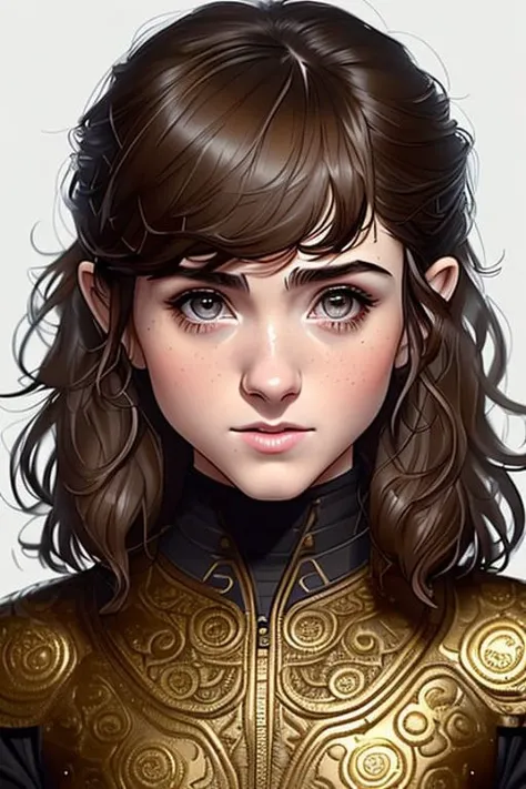 nataliadyer, Style-Empire, 8k portrait of beautiful young woman with brown hair, intricate, elegant, highly detailed, majestic, digital photography, art by artgerm ruan jia and greg rutkowski surreal wet paint gold butterfly filigree, broken glass