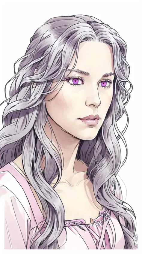 masterpiece, best quality
 <lora:Abigail-002-000007:0.7> abigail,  long hair, solo, looking at viewer, purple eyes, very long hair, white hair, pink eyes, curly hair
"adult woman", (25 years old, 25y.o.),
(badly drawn, sketch), [pencil::0.34]
(simple white...