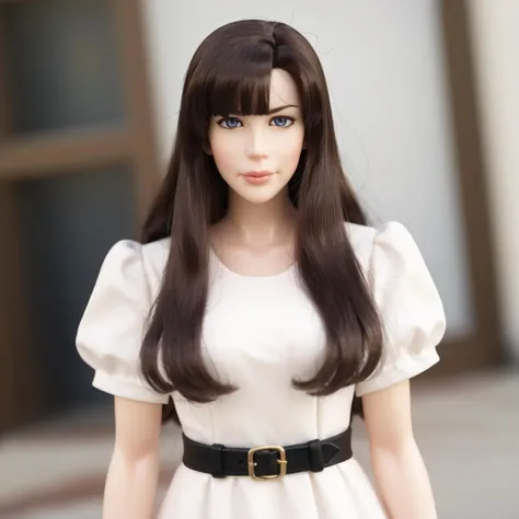 (ohwx woman)   <lora:LivTyler:1> in white dress, plastic Anime Figure Adult Collection Model Doll Toys