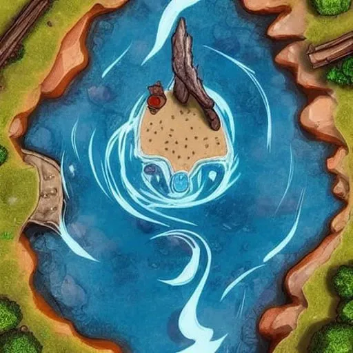 a close up of a small pond with a boat in it