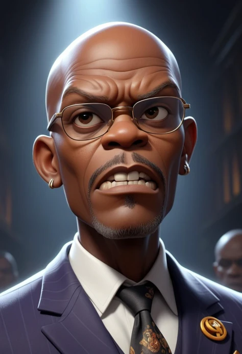 a close up of a cartoon man in a suit and tie