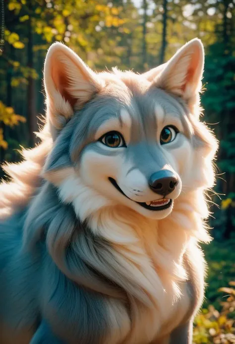 a close up of a dog with a big smile on its face