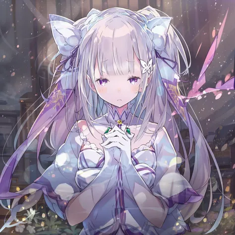 emilia (re:zero), <lora:emilya-000030:1>