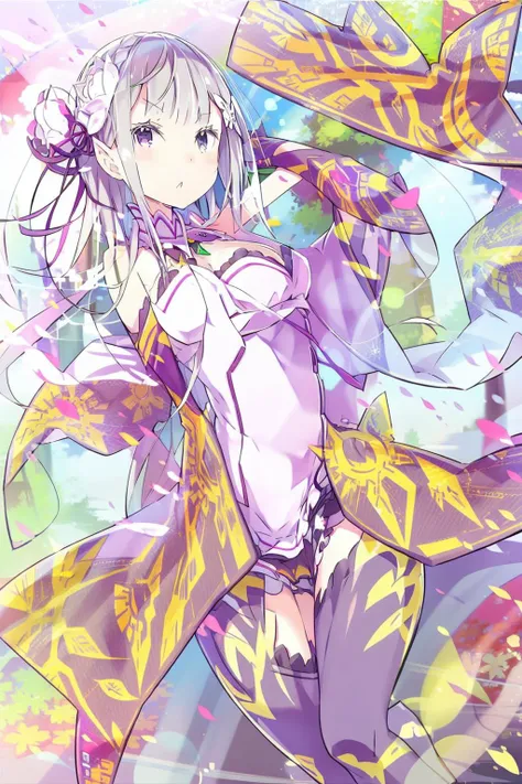 emilia (re:zero), <lora:emilya-000030:1>