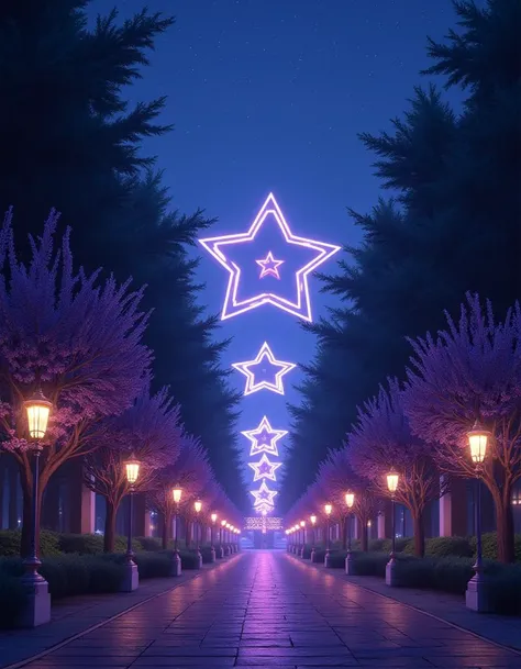 dutch angle, geometric design, star, lavender, butterfly lighting, on a street, standard zoom lens, vr headset
, hiroshinagai, <...