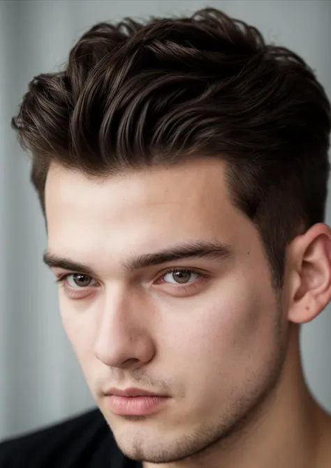 (best quality), Double exposure shot of a 1boy of 18yo (Martin IliÄ:1.3), French Knot hair