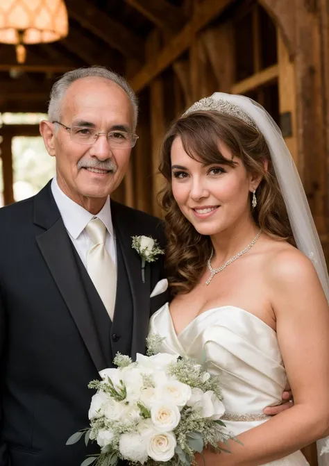 (best quality), Wedding shot of a 1man of 50yo (Mohammad Westby:1.3), Curled hair