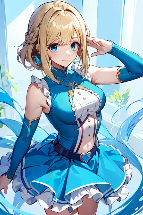 ultra detailed, masterpiece, best quality, solo, soft smile, light smile,
1girl, blue eyes, very long hair, blonde hair, long blonde hair, french braid, bangs, medium breasts, 
 <lora:suger-suger-min-base-anylora-v1-1-1-000019_1_BiiiIMoOOo:1> suger-suger-m...