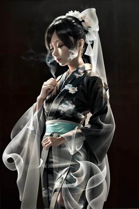 <lora:lookslikesmoke:0.8>, smoke looks like woman wearing kimono, made of smoke || smoke, masterpiece, 8k, high resolution, shallow depth of field, sharp focus