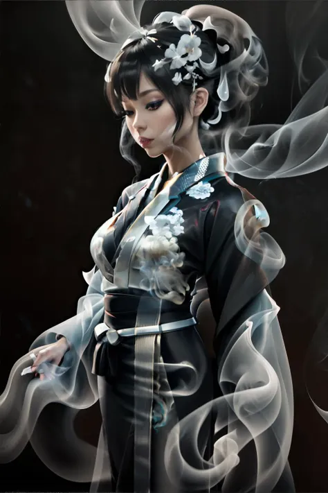 <lora:lookslikesmoke:0.8>, smoke looks like woman wearing kimono, made of smoke || smoke, masterpiece, 8k, high resolution, shallow depth of field, sharp focus