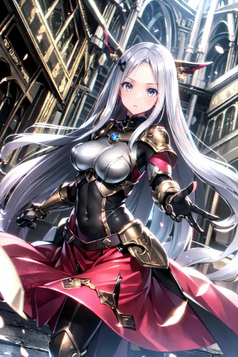 <lora:ryosiosV2:0.7> ryosios,, ultra detailed, masterpiece, best quality, aesthetic, detailed,, serious, 1girl, (white eyes:1.1), (grey eyes:1.3), white hair, very long hair, parted hair, parted bangs, <lora:parted_hair_v1.3:1.3>, medium breasts,, valkyrie...