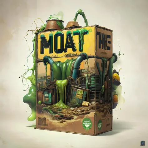 masterpiece, toxicpunkai,  a cereal box, cardboard, text, logo, commercial, advertisement, green slime, grunge style, best quality,  <lora:ToxicPunkAI:0.8>