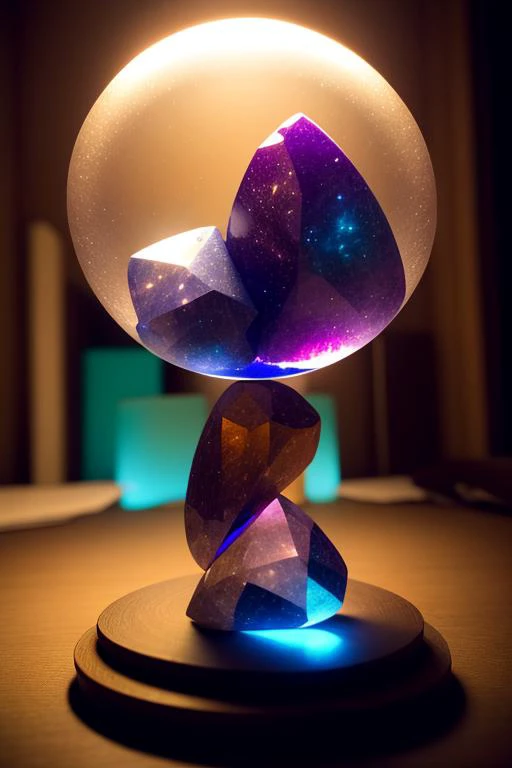 an concept art of alchemic element - Iolite: A gemstone with deep blue to violet hues, exhibiting pleochroism, appearing different colors from different angles. The subject stands proudly as the center of attention, bathed in the tender glow. The light pla...