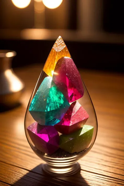 an concept art of alchemic element - Tourmaline: A gemstone with various colors, including pink, green, blue, and watermelon. This scene, with its magical lighting and exquisite focus on intricate details, will leave viewers spellbound, transporting them t...