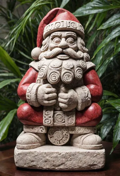 Santa Claus Mayan Stone Sculpture