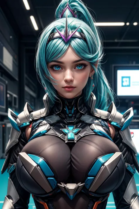 (ultra realistic,32k, masterpiece:1.2),(high detailed skin:1.1),( 8k uhd, dslr, high quality:1.1),
 <lora:pneuma-xb-richy-v1:0.7>pneumadef,turquoise hair,  ponytail, tiara,(turquoise eyes:0.9) earrings, chest jewel, armor, gloves, , <lora:add_detail:0.94>,...