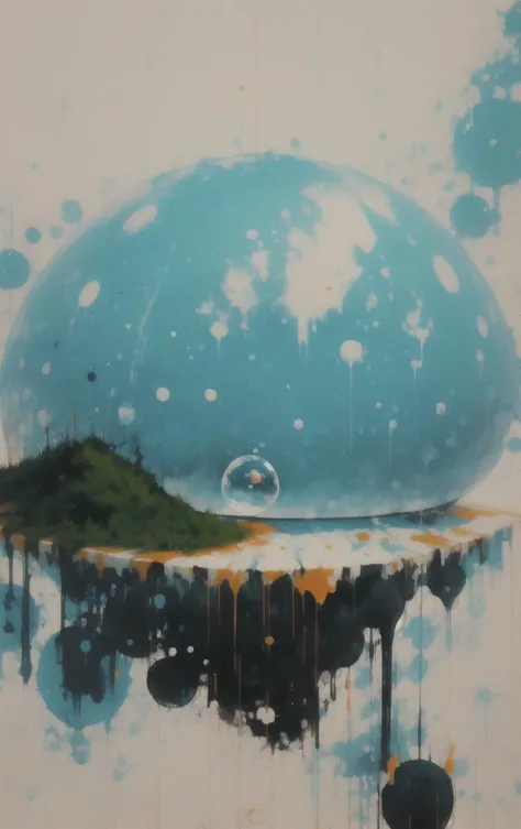 speedpainting, Bubble Drip, Floating Islands Karst Landscape,Alpine Plant <lora:Sy3:1>